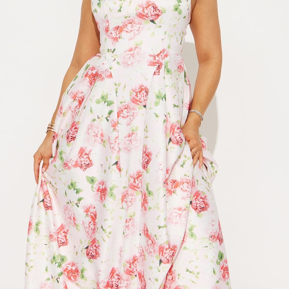 Fashion Nova Pink Floral Maxi Dress